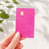 Hot Pink Glitter Card Skin – Sparkly Debit & Credit Card Sticker by The Sticker Era