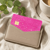 Hot Pink Glitter Card Skin – Sparkly Debit & Credit Card Sticker by The Sticker Era