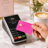 Hot Pink Glitter Card Skin – Sparkly Debit & Credit Card Sticker by The Sticker Era