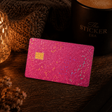 Hot Pink Glitter Card Skin – Sparkly Debit & Credit Card Sticker by The Sticker Era