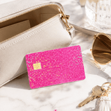 Hot Pink Glitter Card Skin – Sparkly Debit & Credit Card Sticker by The Sticker Era