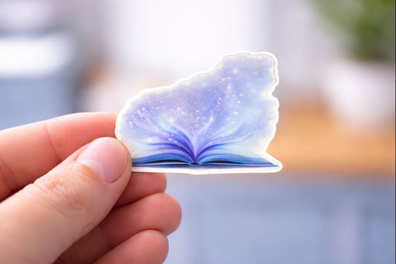 Magic Galaxy Book Sticker | Celestial Open Book Decal – Sticker Era