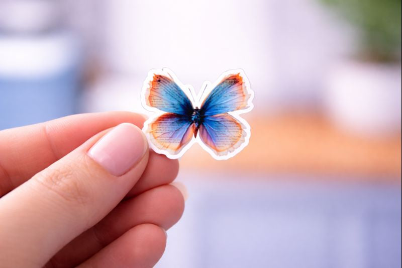 Book lover gift for librarian or writer, literary butterfly laptop sticker
Waterproof vinyl decal featuring butterfly wings made from vintage novel text pages