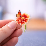 Monarch Butterfly & Daisy Sticker | Botanical Garden Vinyl Decal by The Sticker Era