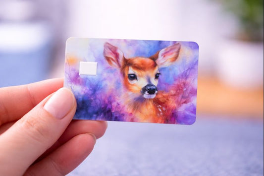 Cottagecore forest aesthetic card cover with cute baby deer and nature vibes.