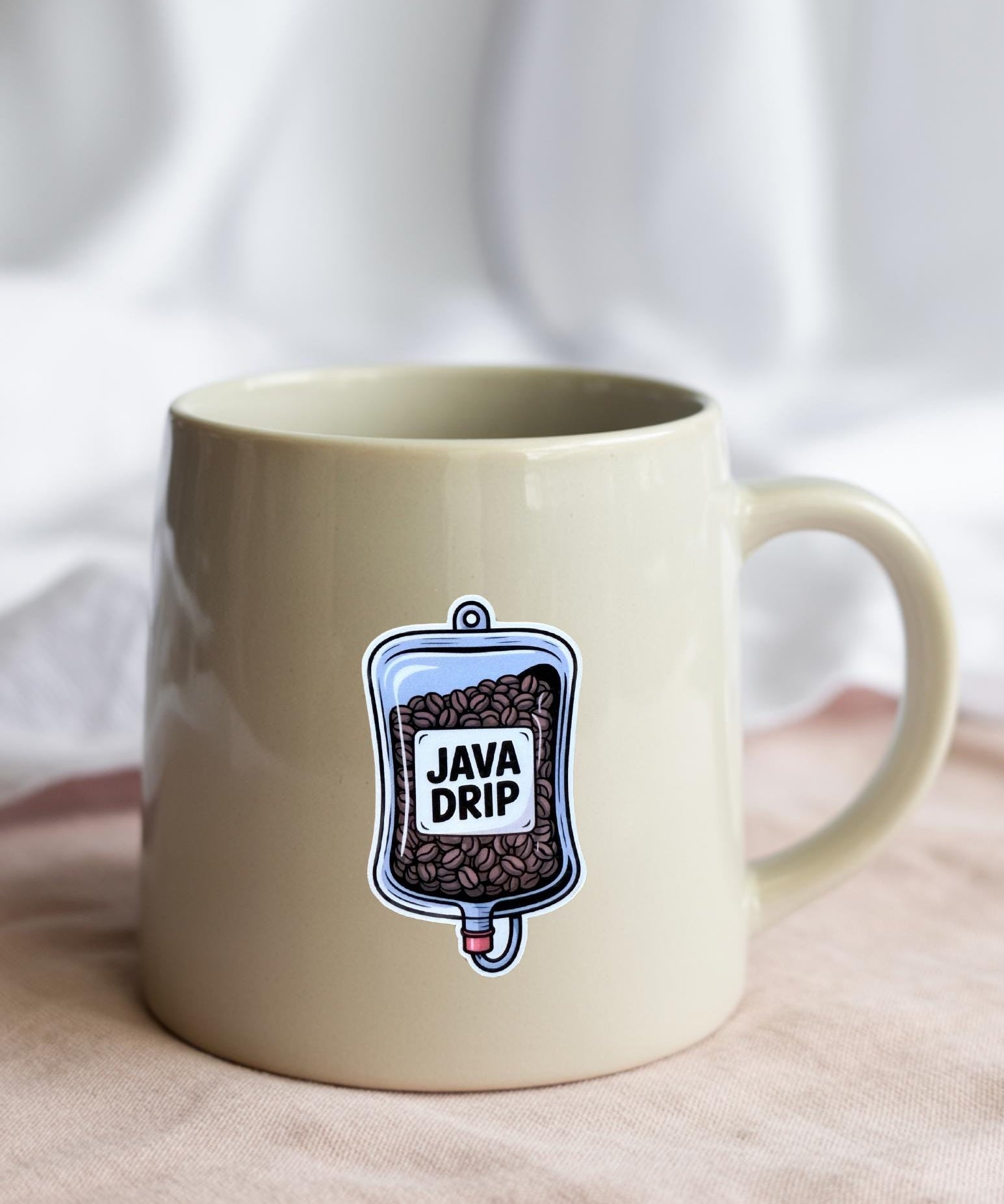 Coffee Sticker, Funny Nurse IV Drip Decal for Water Bottle, Laptop by The Sticker Era
