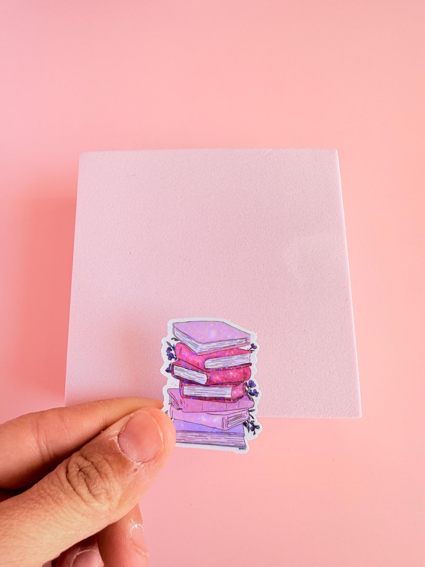 Colorful Book Stack Sticker – Vinyl Decal for Book Lovers, Journals & Planners __etsy:6929765509