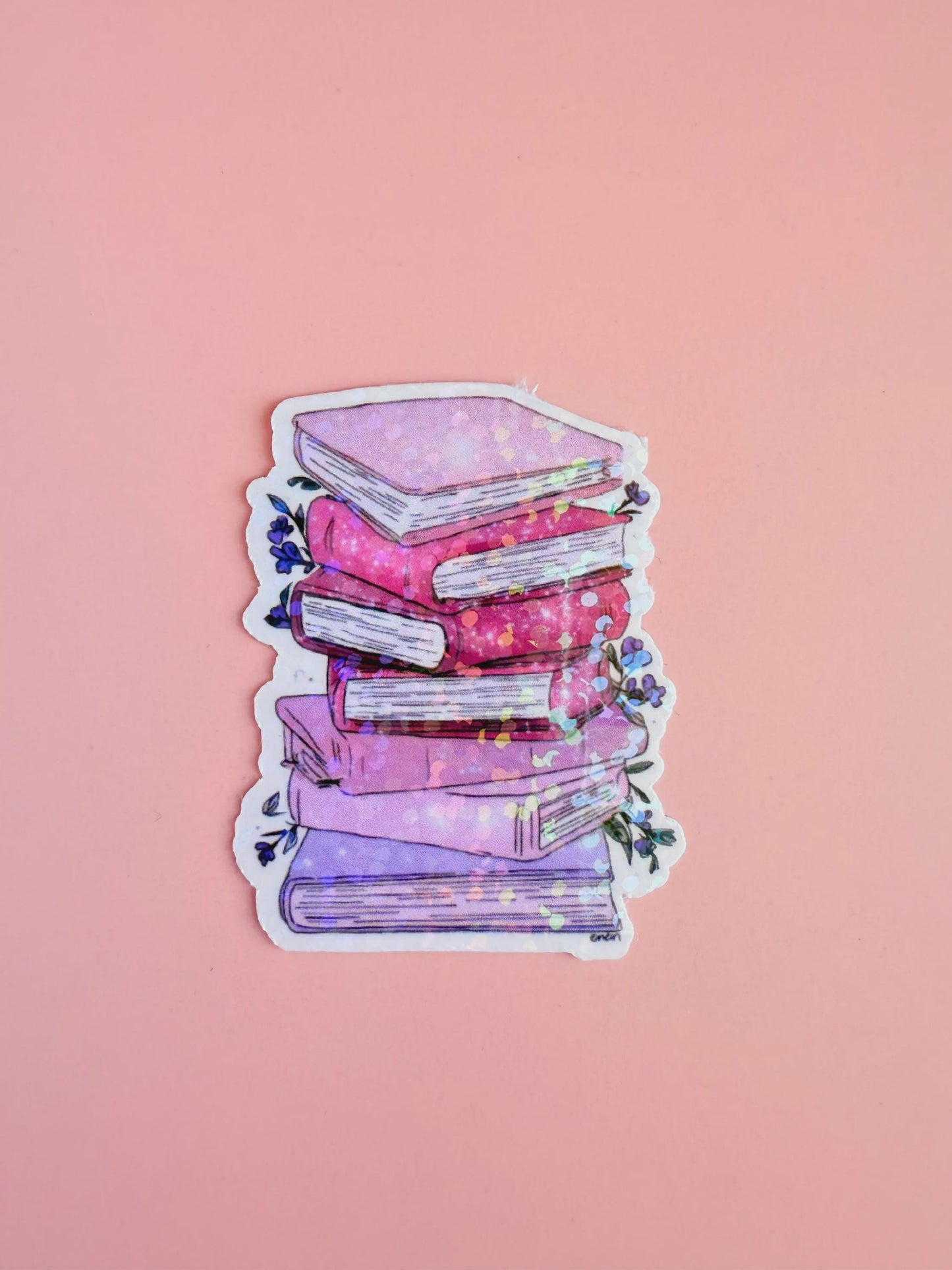 Colorful Book Stack Sticker – Vinyl Decal for Book Lovers, Journals & Planners __etsy:8109286004