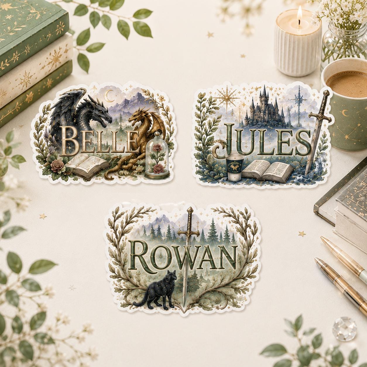 Custom Name Sticker, Personalized Bookish Romantasy Decal Designed From Your Favorite Books & Vibe __etsy:8165901105