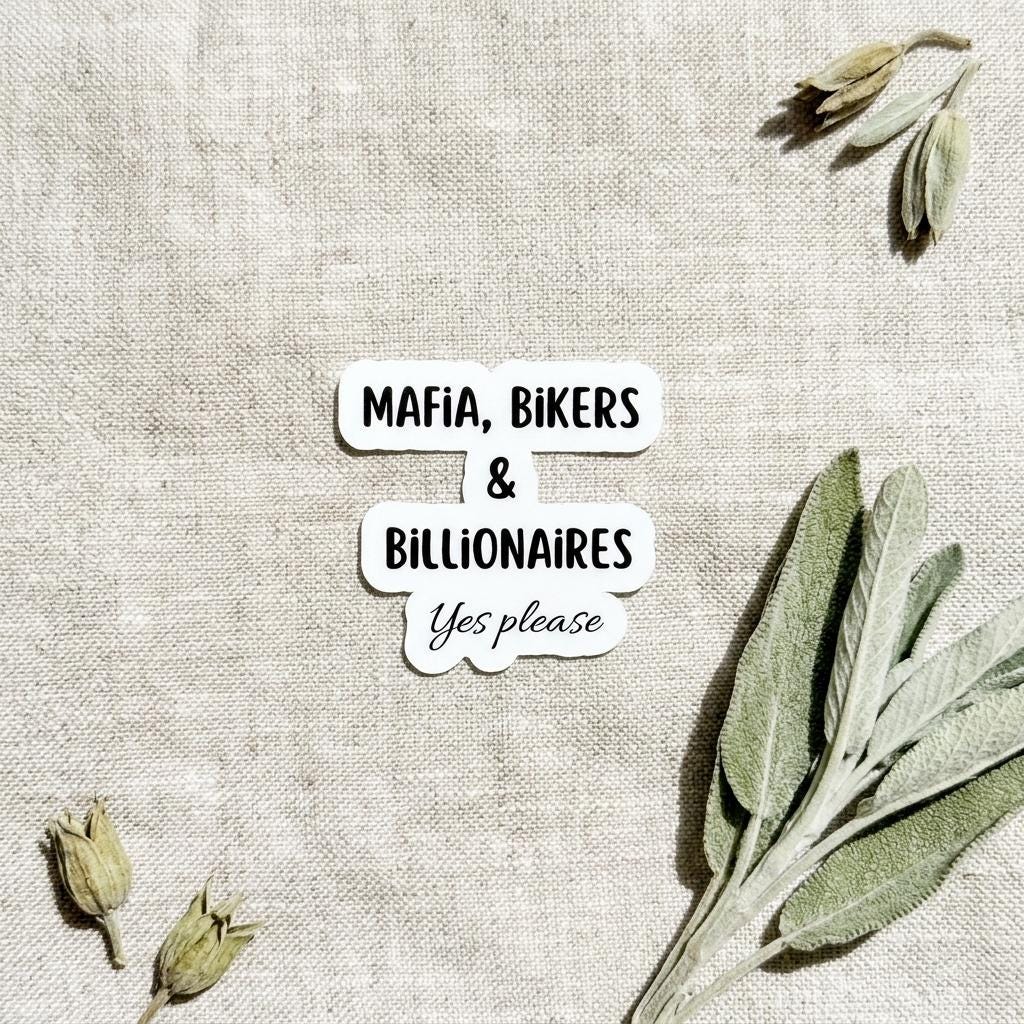 Dark Romance Sticker, Mafia Bikers & Billionaires Yes Please, Spicy Booktok Kindle Decal, Waterproof Vinyl __etsy:8116104964