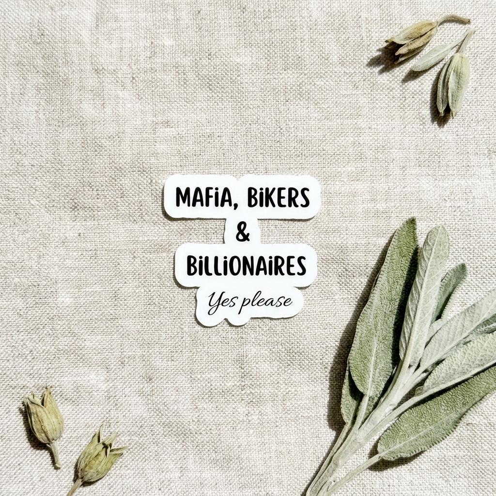 Dark Romance Sticker, Mafia Bikers & Billionaires Yes Please, Spicy Booktok Kindle Decal, Waterproof Vinyl __etsy:8116104966