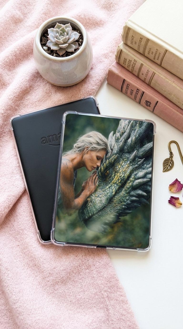 Dragon Bond Digital Art Collection | 9 Romantasy Wallpaper Prints | Fantasy Kindle Insert Pack __etsy:8021356846