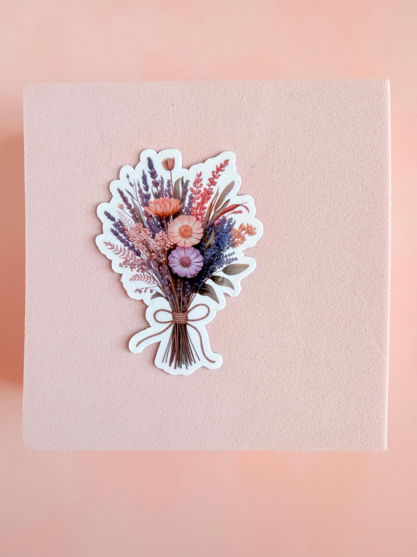 Dried Flower Bouquet Sticker: Boho Floral Matte Vinyl Decal __etsy:6959902080