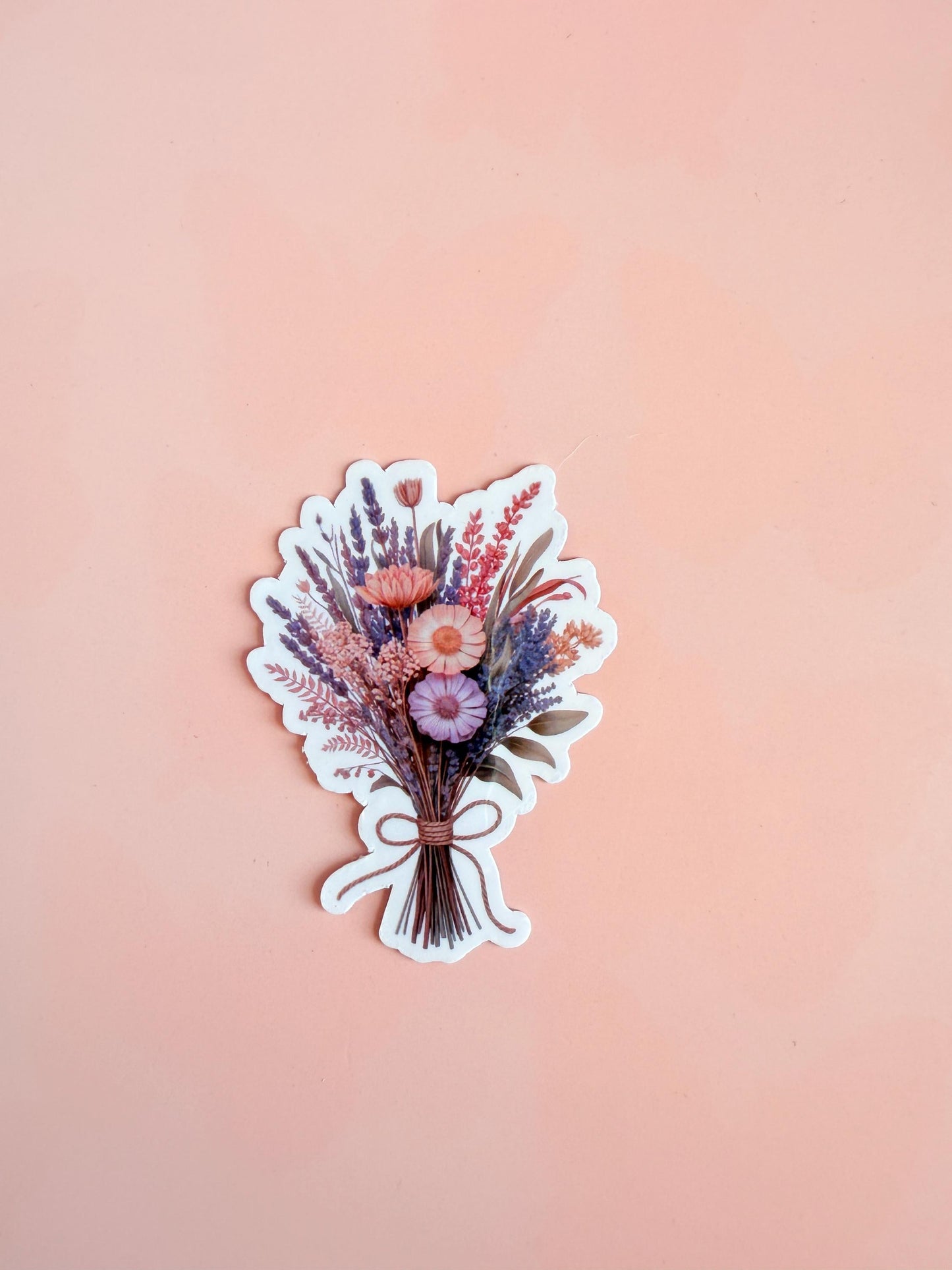 Dried Flower Bouquet Sticker: Boho Floral Matte Vinyl Decal __etsy:7007870945