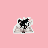 Book Dragon Sticker | Fantasy Reader Vinyl Decal by The Sticker Era