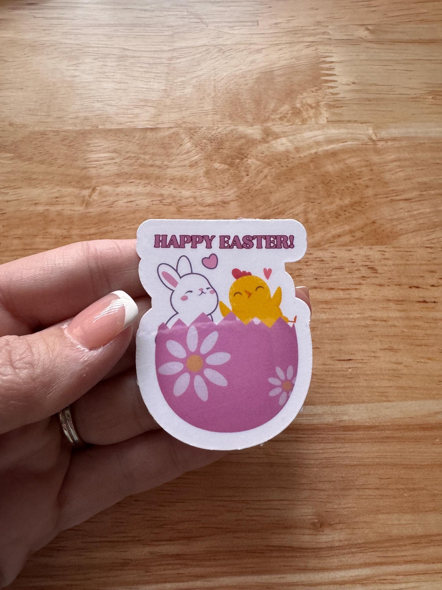 Easter Bunny & Chick Sticker: Book Lover Gift __etsy:6706961379