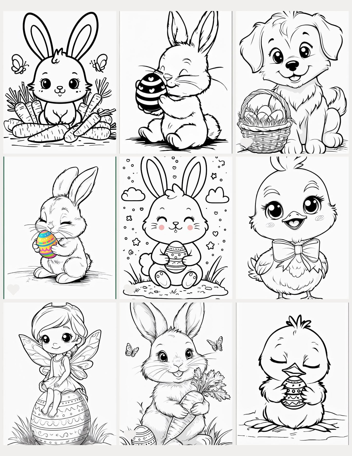 Easter Coloring Book for Kids: Adorable Bunny & Chick Designs (PDF) __etsy:6782673709