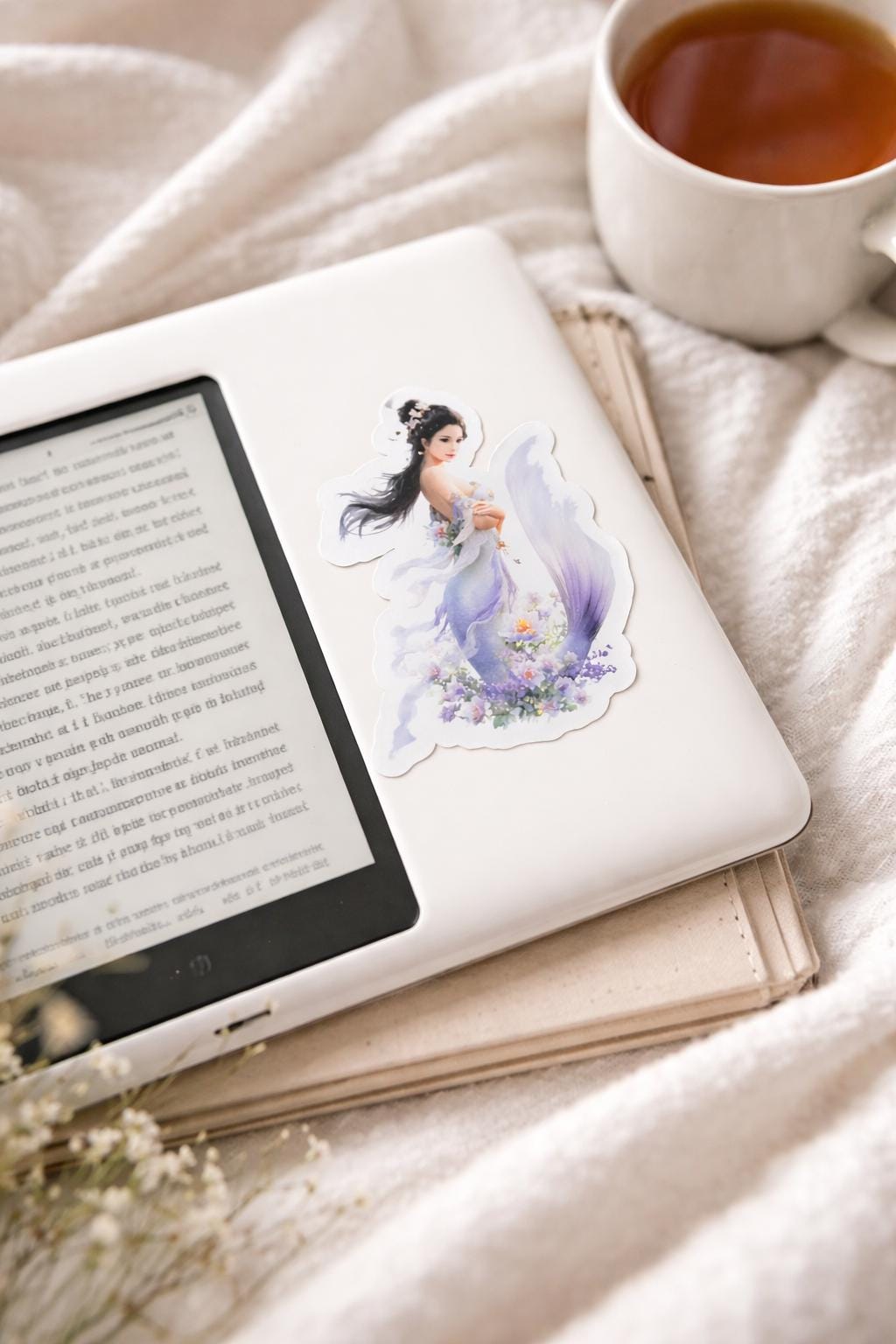 Ethereal Mermaid Sticker - Waterproof Fantasy Vinyl - Bookish Ocean Goddess Art __etsy:7724447567