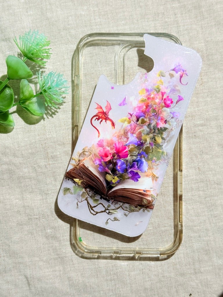 Storybook Floral Phone Insert | Open Book & Flowers Art for Clear iPhone Cases by The Sticker Era