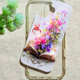 Storybook Floral Phone Insert | Open Book & Flowers Art for Clear iPhone Cases by The Sticker Era