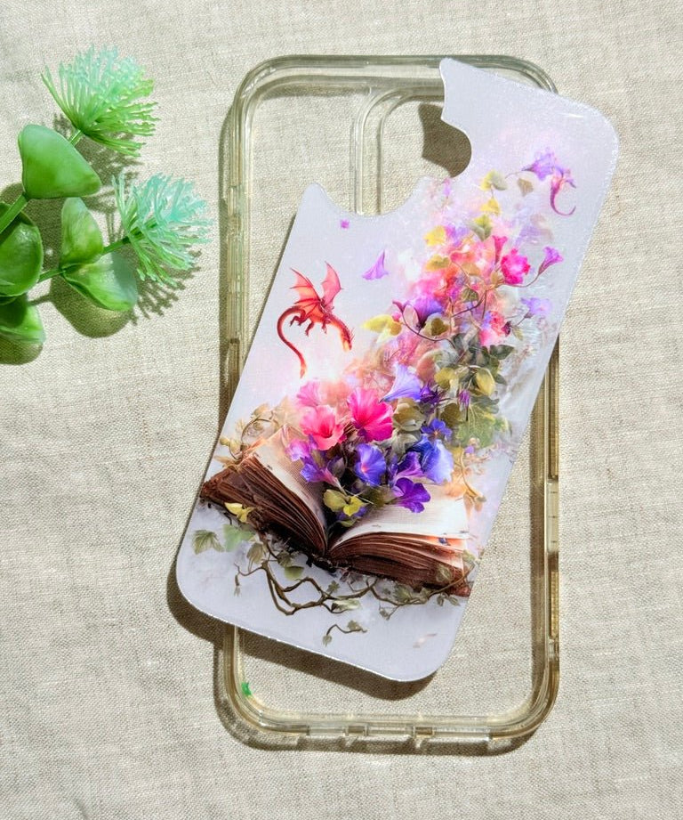 Storybook Floral Phone Insert | Open Book & Flowers Art for Clear iPhone Cases by The Sticker Era