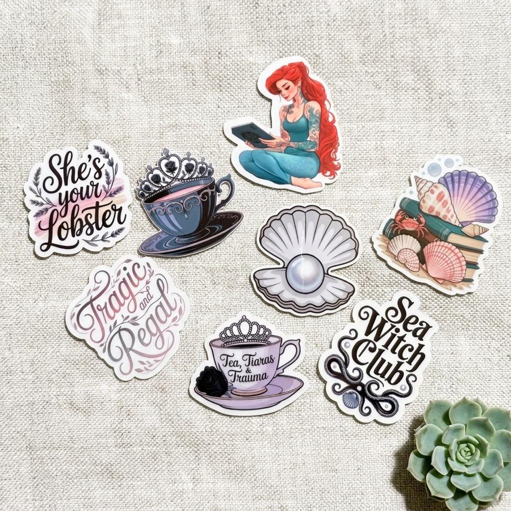 Fantasy Bookish Sticker Pack, Sea Witch Bundle __etsy:8109691876