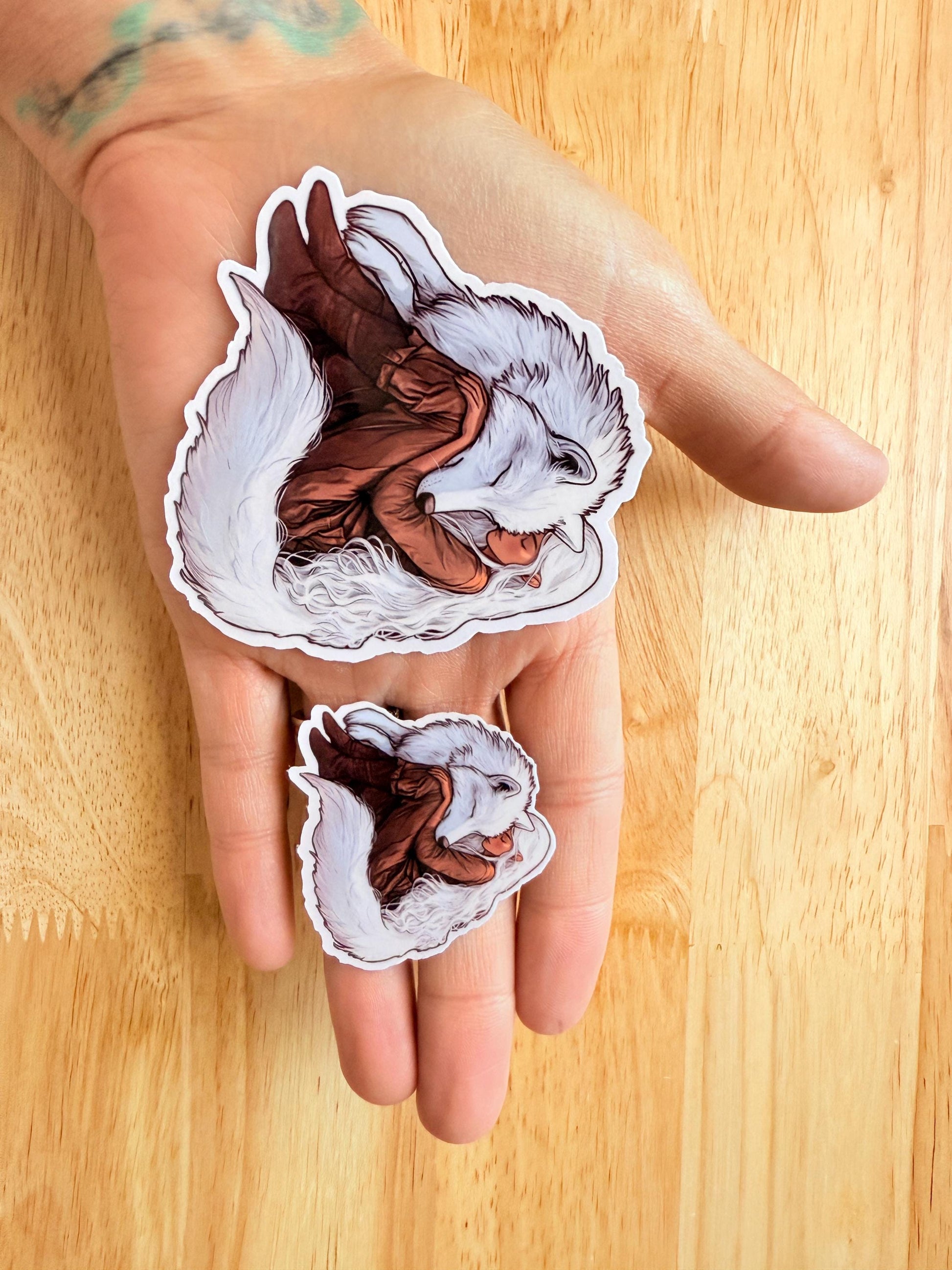 Fantasy Wolf and Elf Girl Sticker – Romantasy Vinyl Decal for Book Lovers & Fantasy Fans __etsy:6808020204