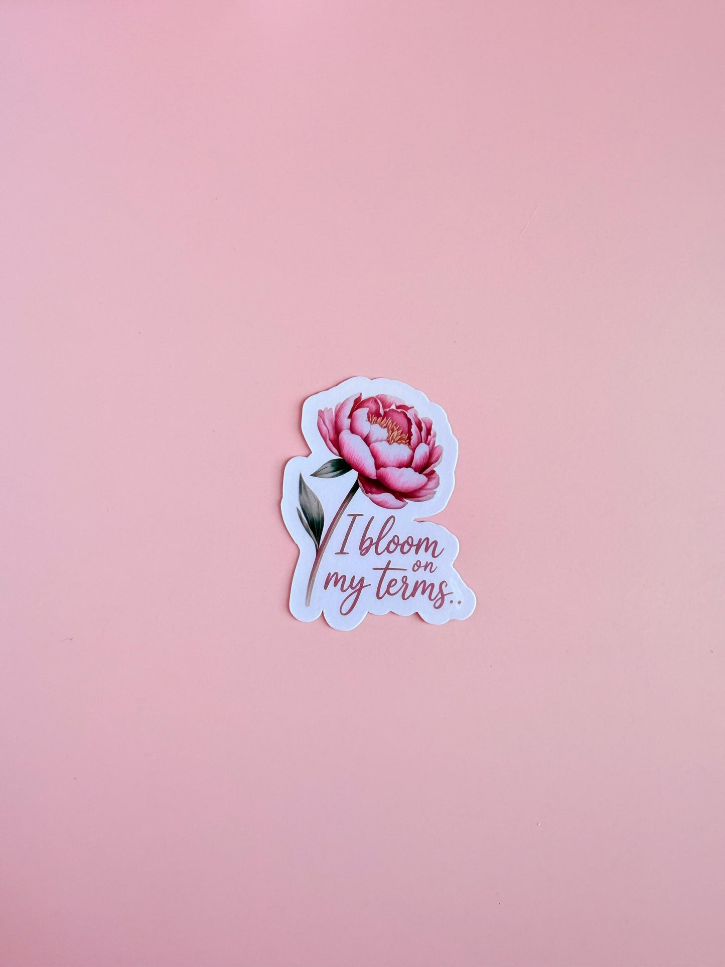 Feminist Floral Sticker: I Bloom On My Terms - Waterproof Vinyl Decal __etsy:6941448991