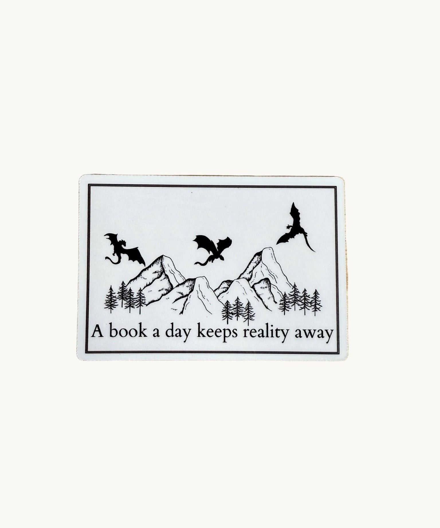 Book a Day Dragon Sticker | Fantasy Reader Vinyl Decal by The Sticker Era
