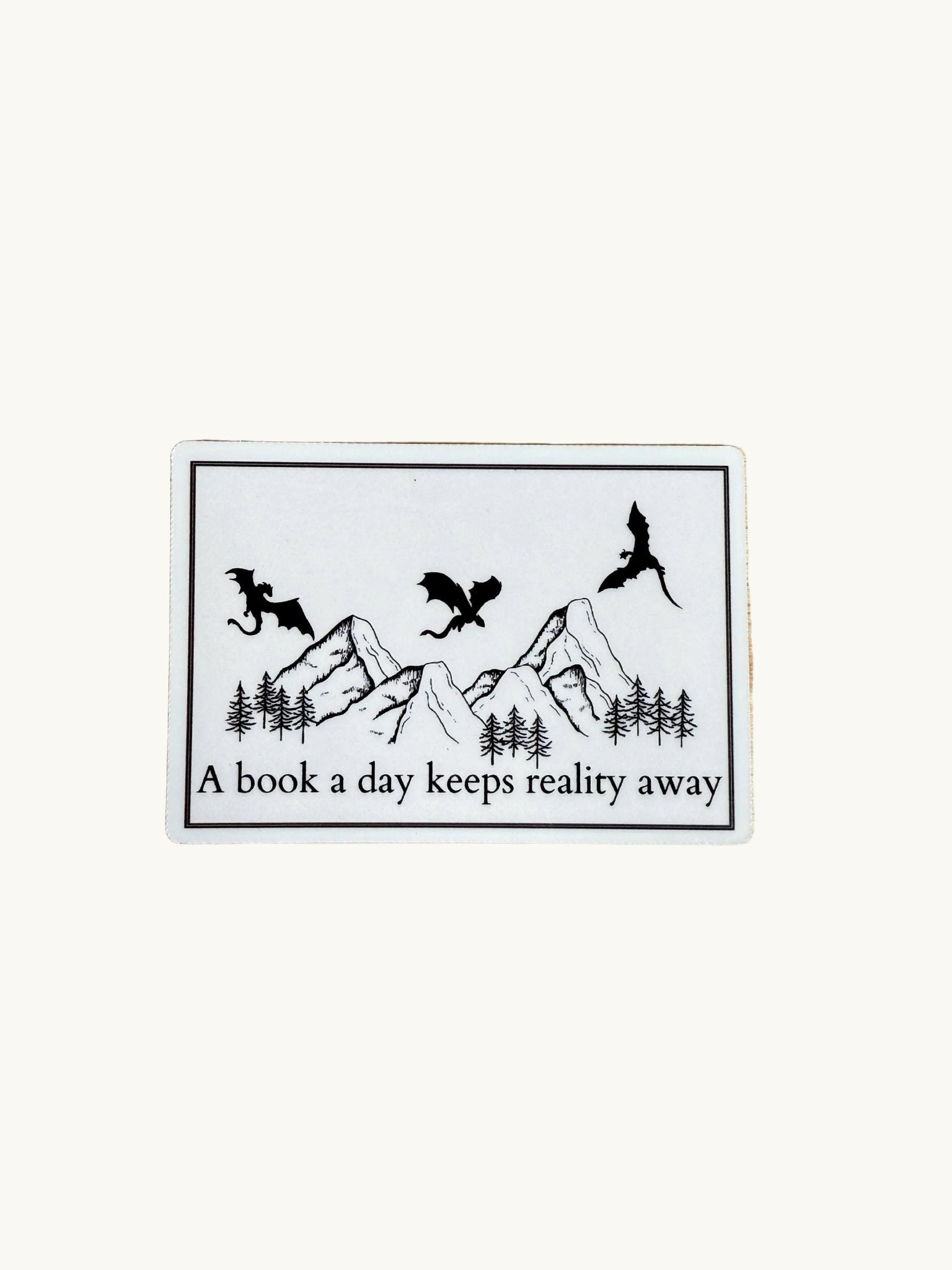 Book a Day Dragon Sticker | Fantasy Reader Vinyl Decal by The Sticker Era