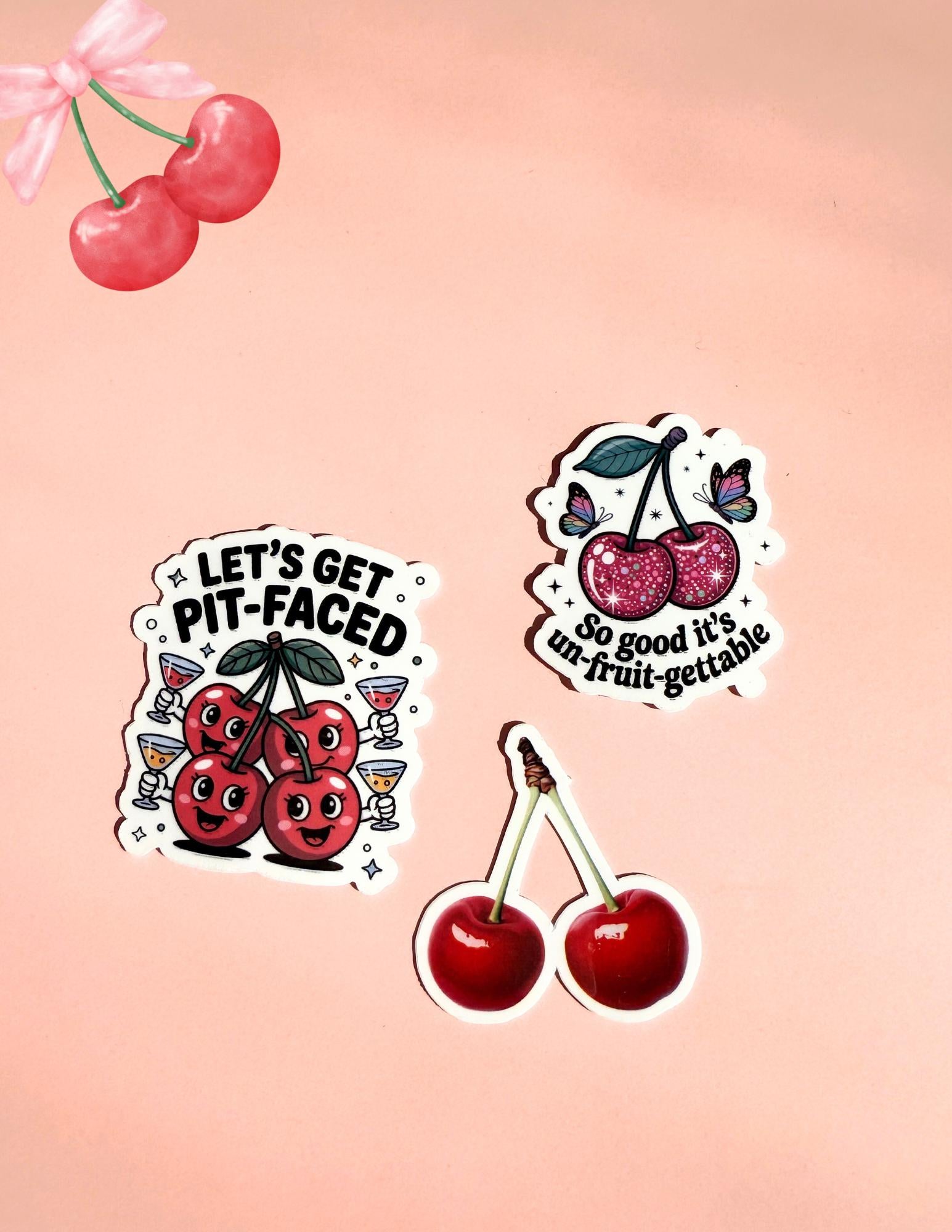 A vibrant fruit sticker bundle featuring 13 colorful vinyl stickers including strawberries, cherries, peaches, pineapples, and citrus fruits with fun puns. Each sticker has a glossy finish and is perfect for decorating water bottles, laptops, journals, and planners. Displayed on a white background for a clean, eye-catching presentation." __etsy:6868925064
