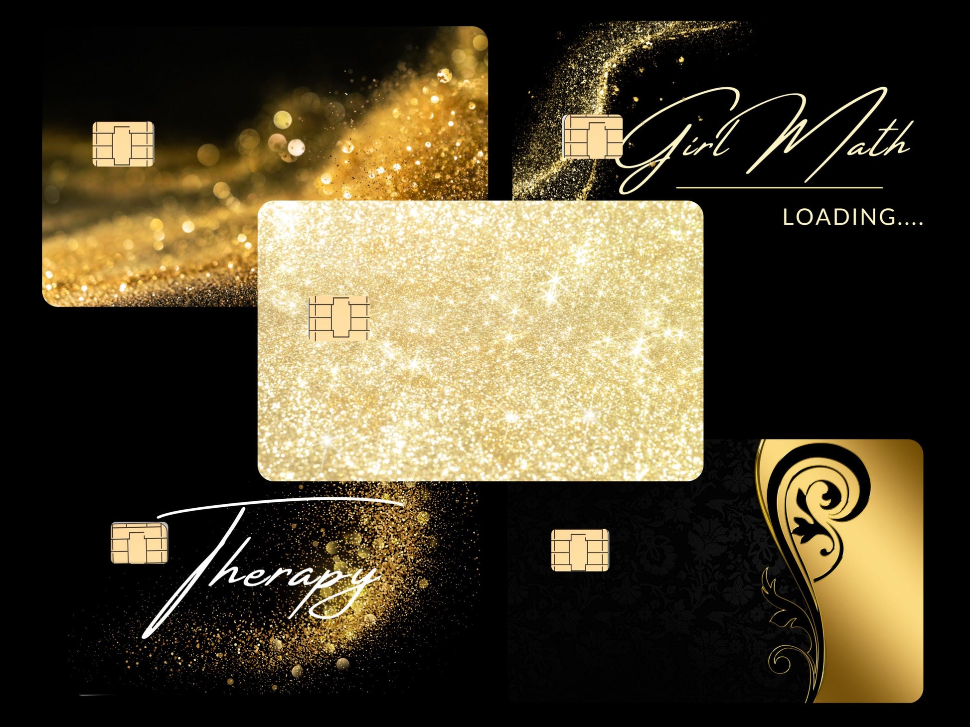 Gold script girl math card skin on debit card by The Sticker Era __etsy:7799144045
