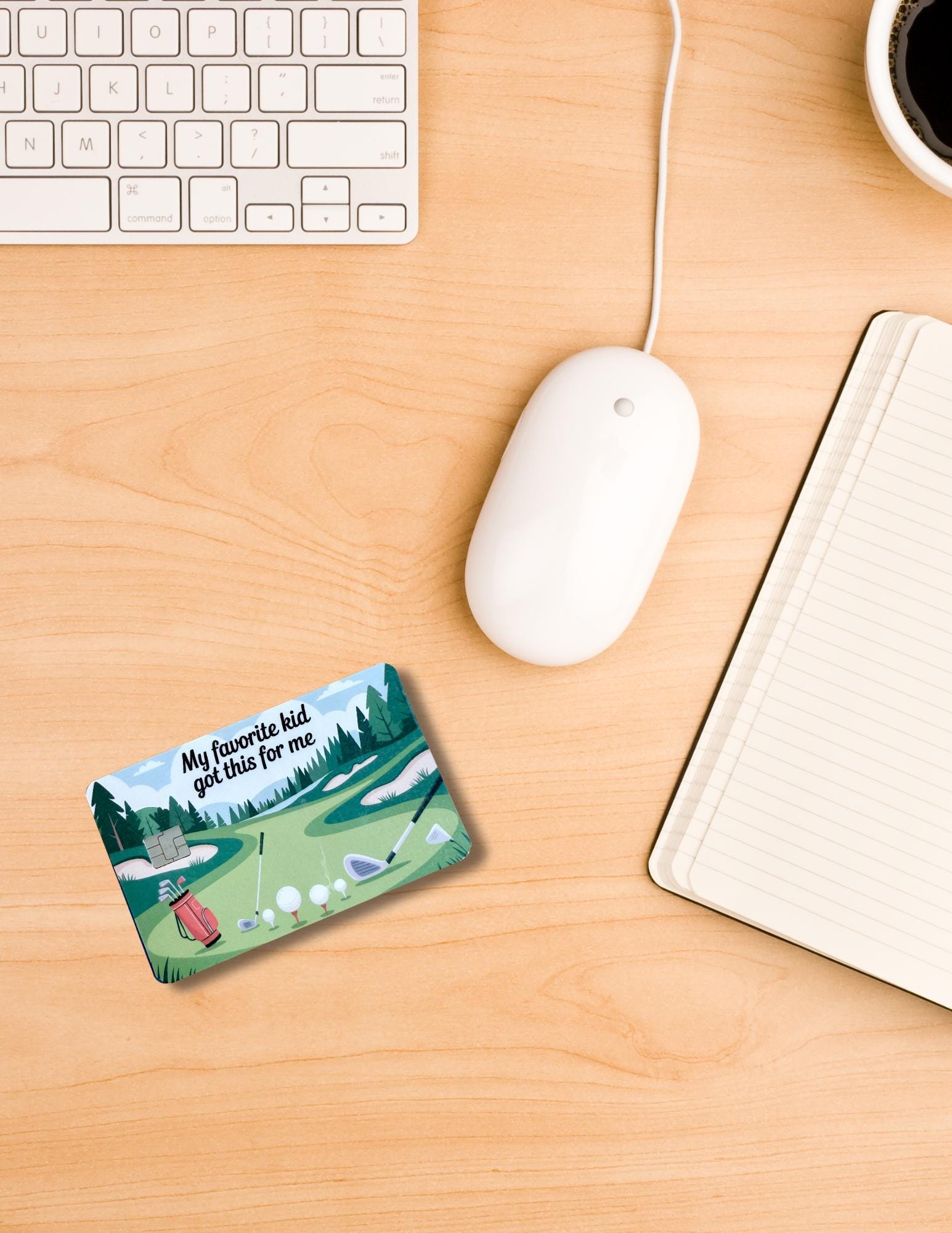 Funny Golf Dad Debit Card Skin - Customizable Vinyl Wallet Sticker for Father's Day __etsy:6912929931