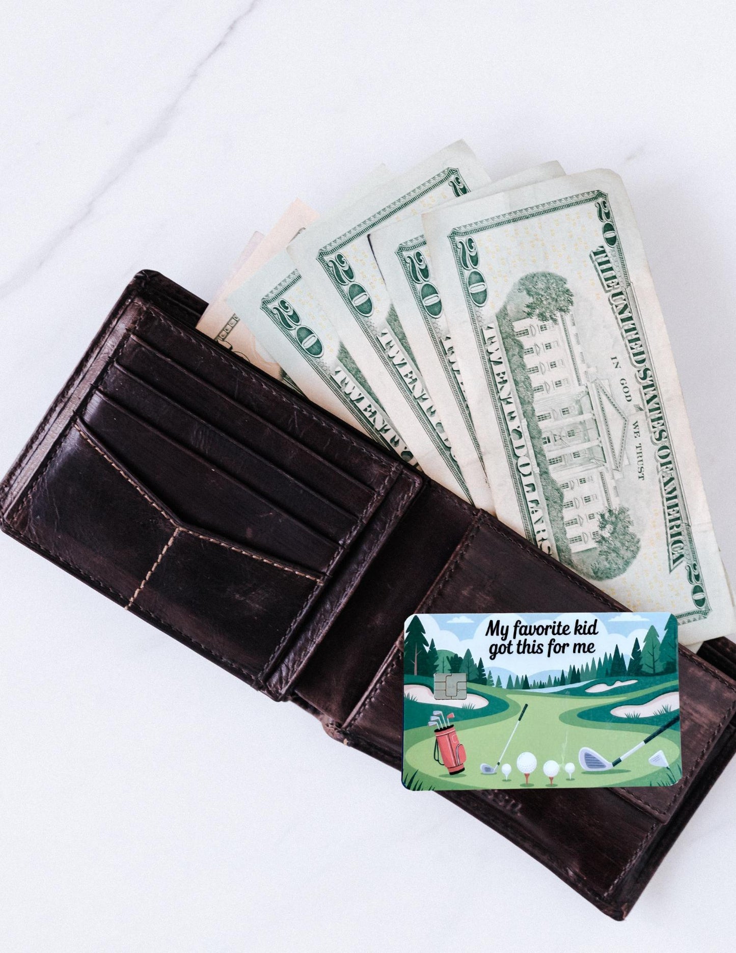 Funny Golf Dad Debit Card Skin - Customizable Vinyl Wallet Sticker for Father's Day __etsy:6864947884