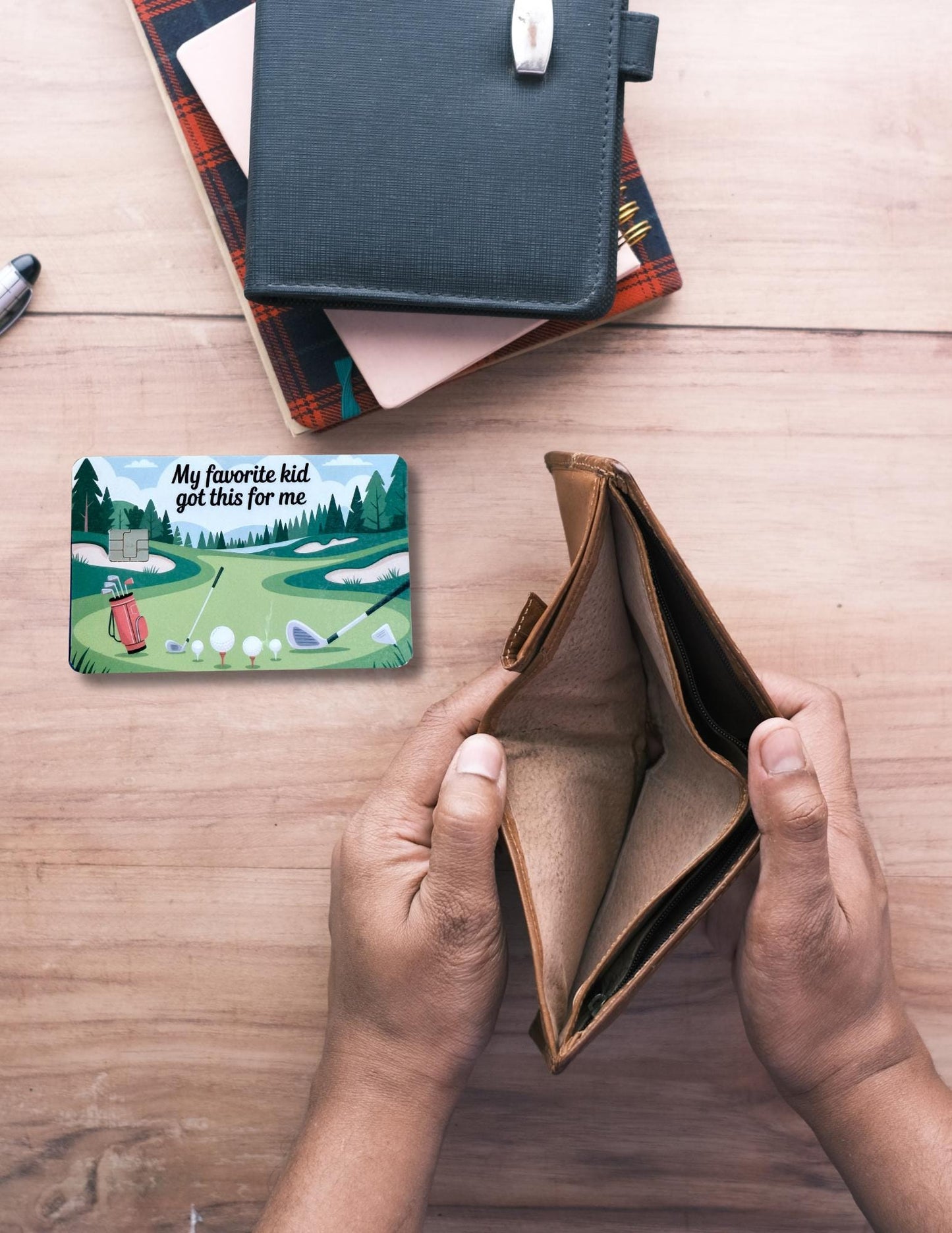 Funny Golf Dad Debit Card Skin - Customizable Vinyl Wallet Sticker for Father's Day __etsy:6912929933
