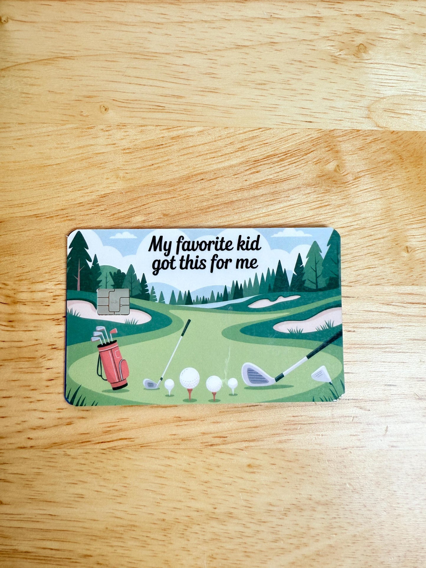 Funny Golf Dad Debit Card Skin - Customizable Vinyl Wallet Sticker for Father's Day __etsy:6912930343