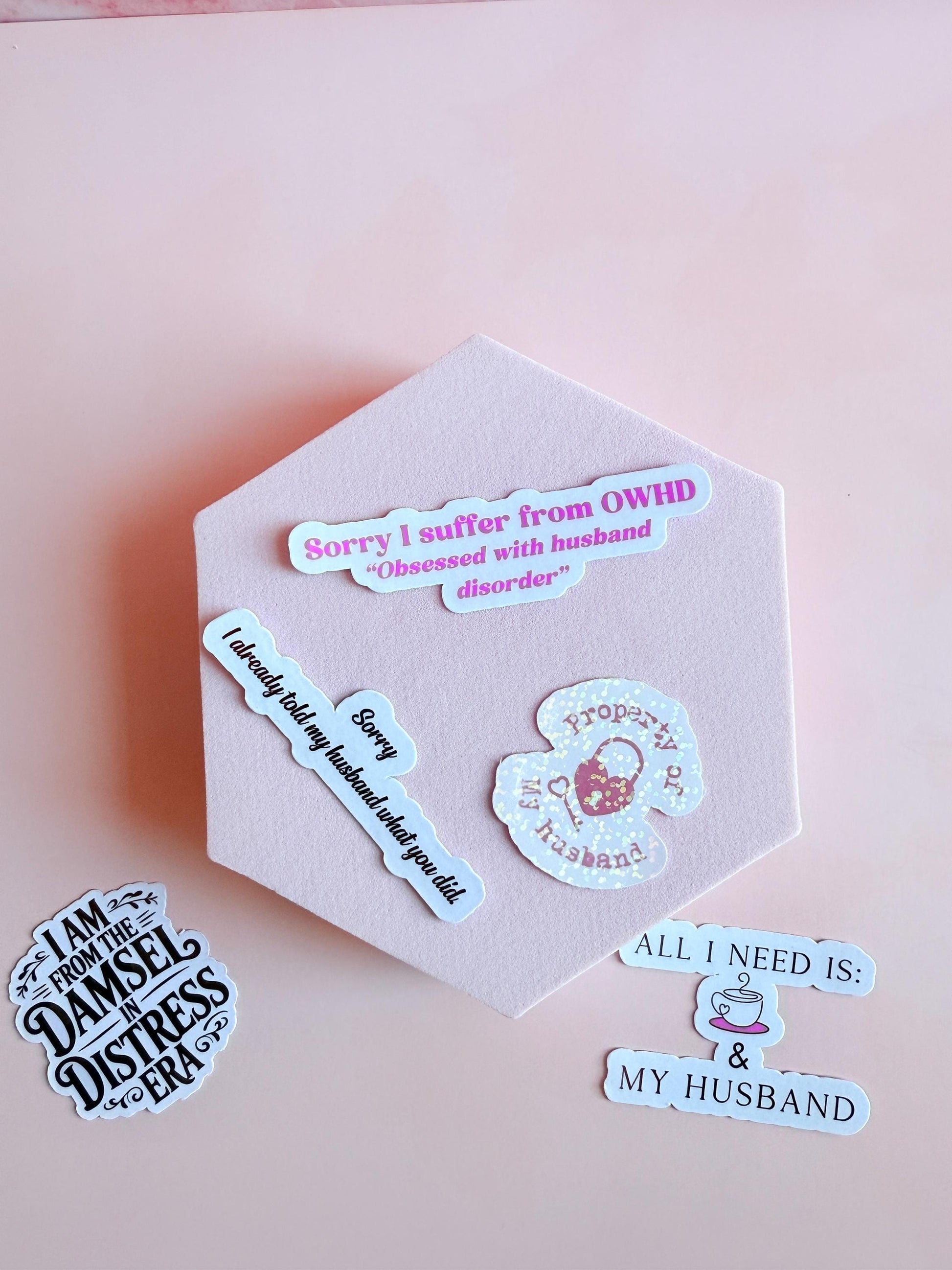 Funny Wife Vinyl Sticker Pack: Obsessed With Husband Disorder - Kindle, Laptop Decals __etsy:6968416761