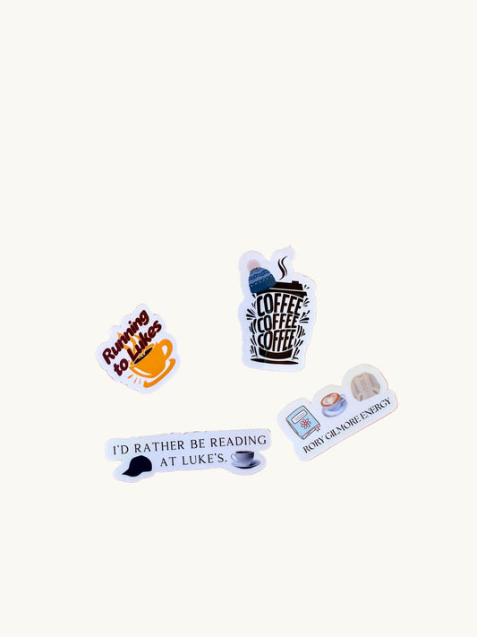 Gilmore Girls sticker bundle 4 designs Rory coffee bookish pack by The Sticker Era