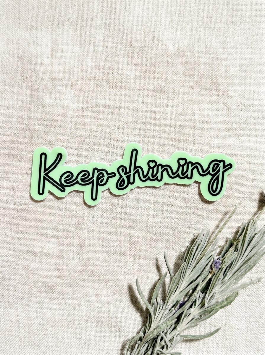 Glow-in-the-Dark Vinyl Sticker: Motivational Script Decal __etsy:8181638839
