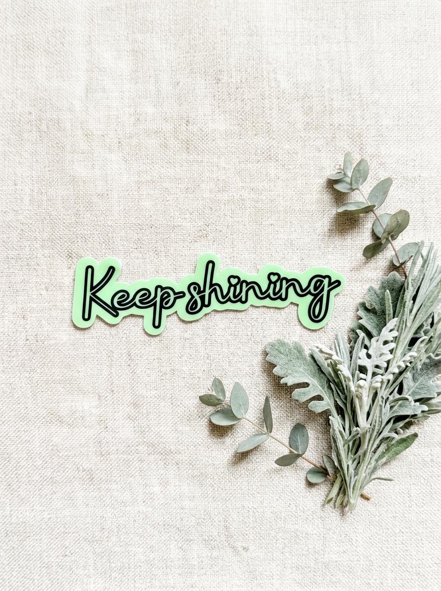 Glow-in-the-Dark Vinyl Sticker: Motivational Script Decal __etsy:8181638837