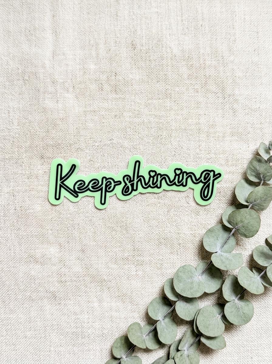 Glow-in-the-Dark Vinyl Sticker: Motivational Script Decal __etsy:8133740428