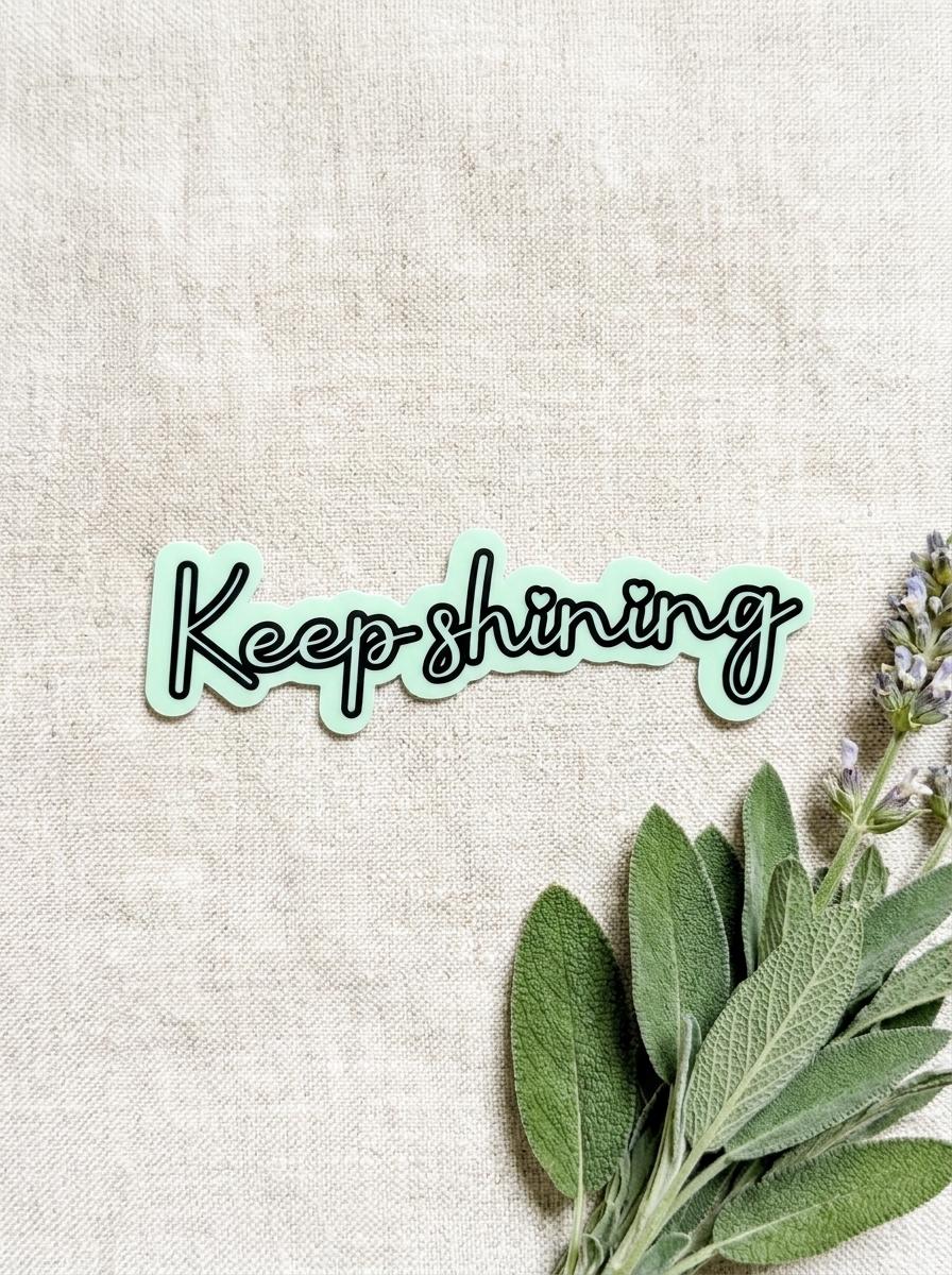 Glow-in-the-Dark Vinyl Sticker: Motivational Script Decal __etsy:8133740432