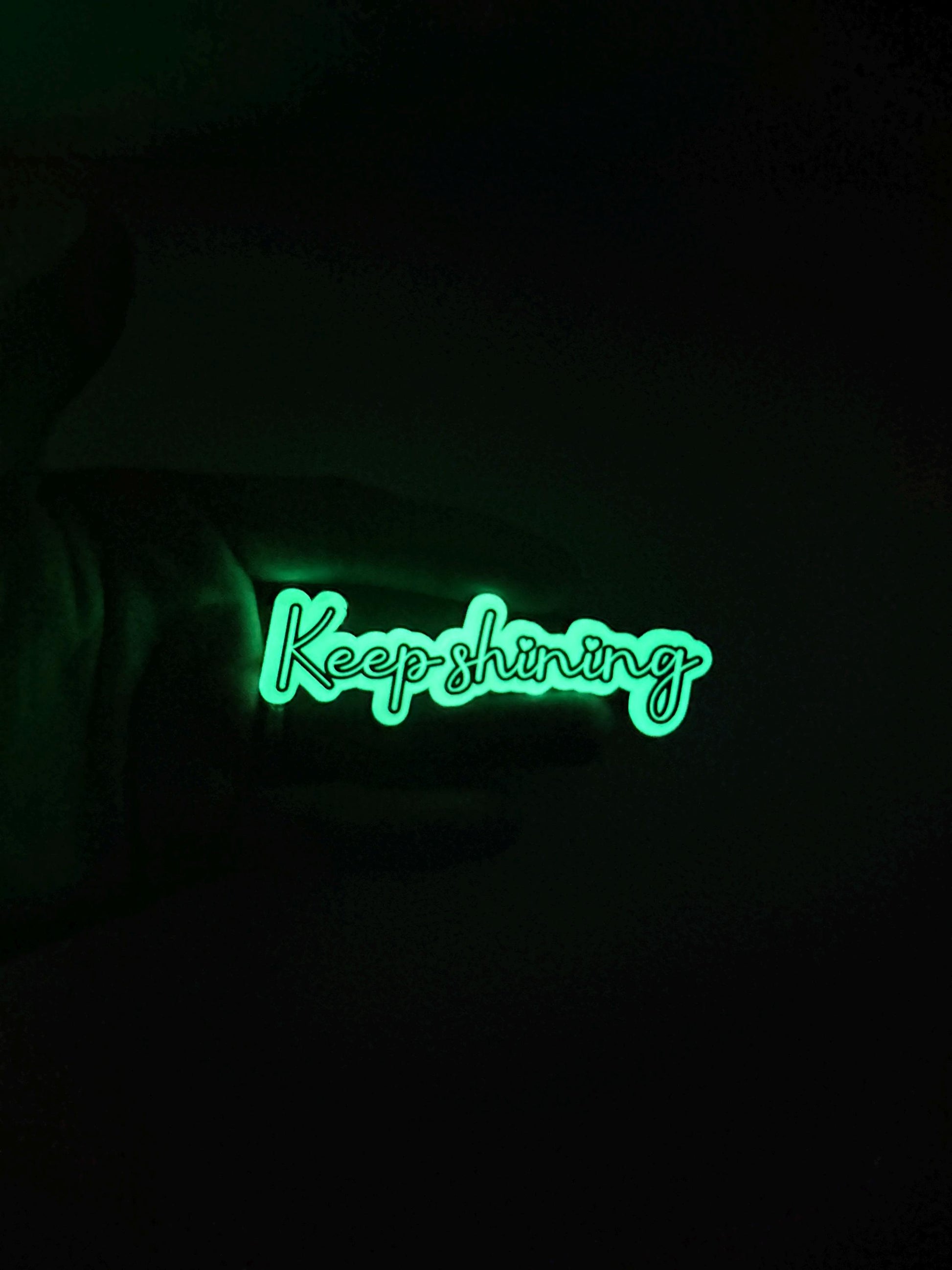 Glow-in-the-Dark Vinyl Sticker: Motivational Script Decal __etsy:7161894586