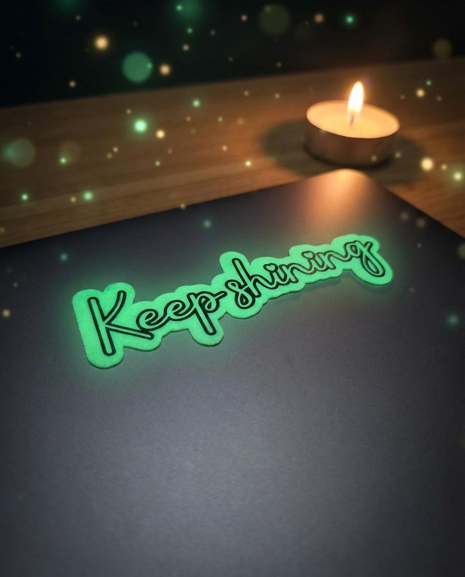 Glow-in-the-Dark Vinyl Sticker: Motivational Script Decal __etsy:7920763559
