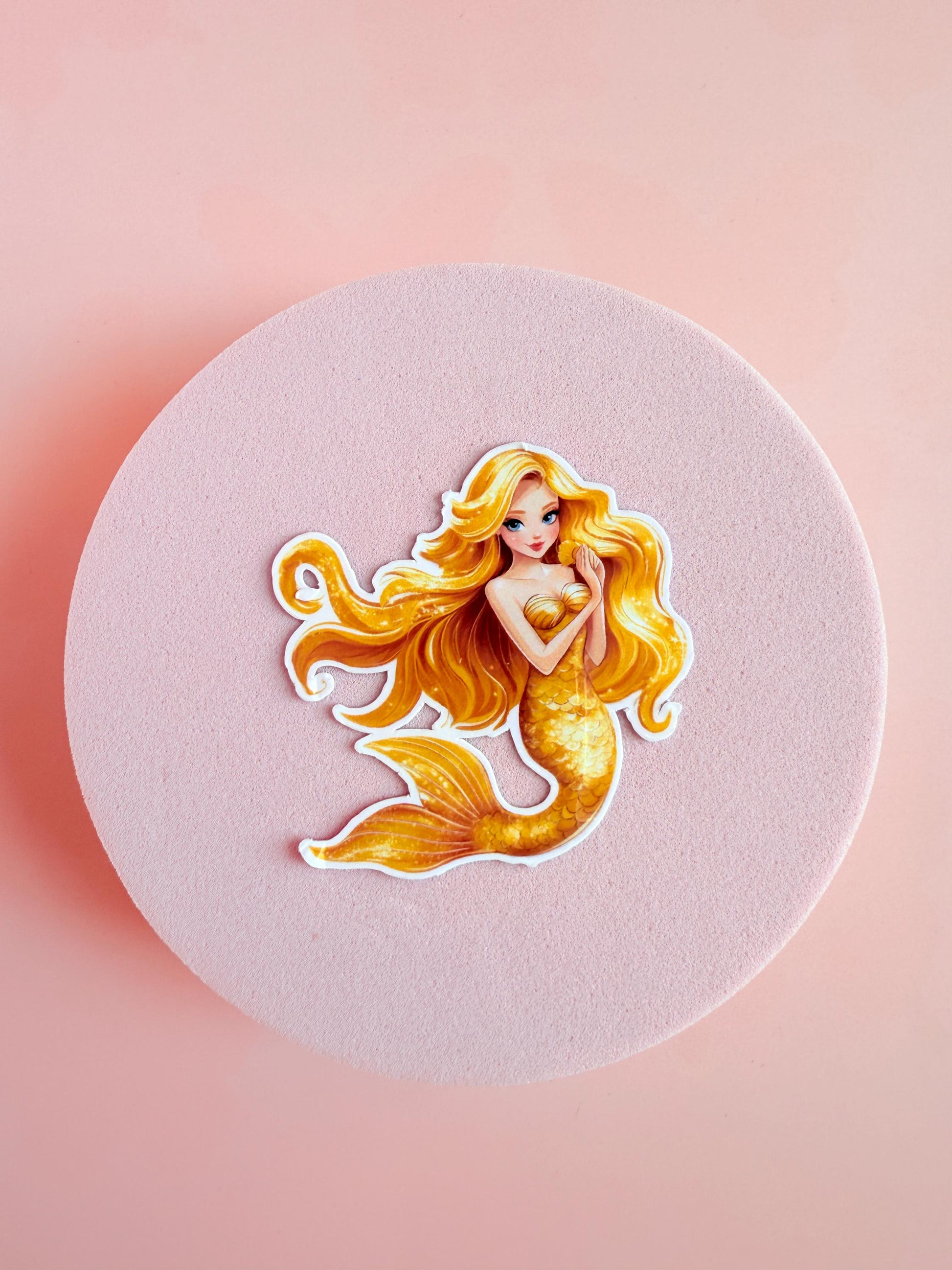 Golden Mermaid Sticker Set: Waterproof Vinyl Decals for Water Bottles, Journals __etsy:6922636858