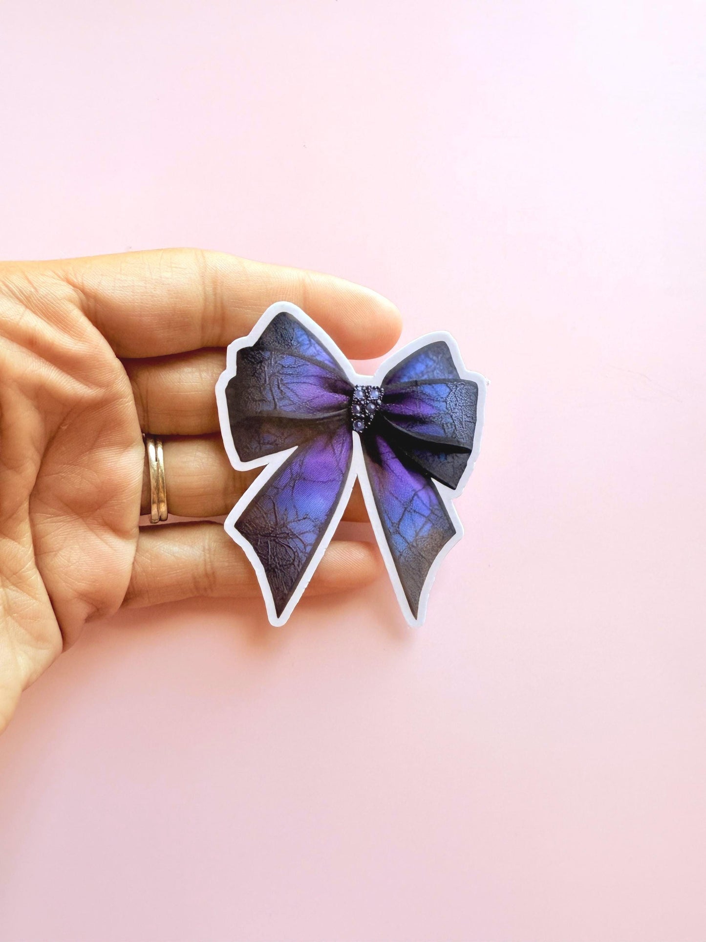 Gothic Purple Lace Bow Sticker: Dark Academia Vinyl Decal __etsy:7136168248