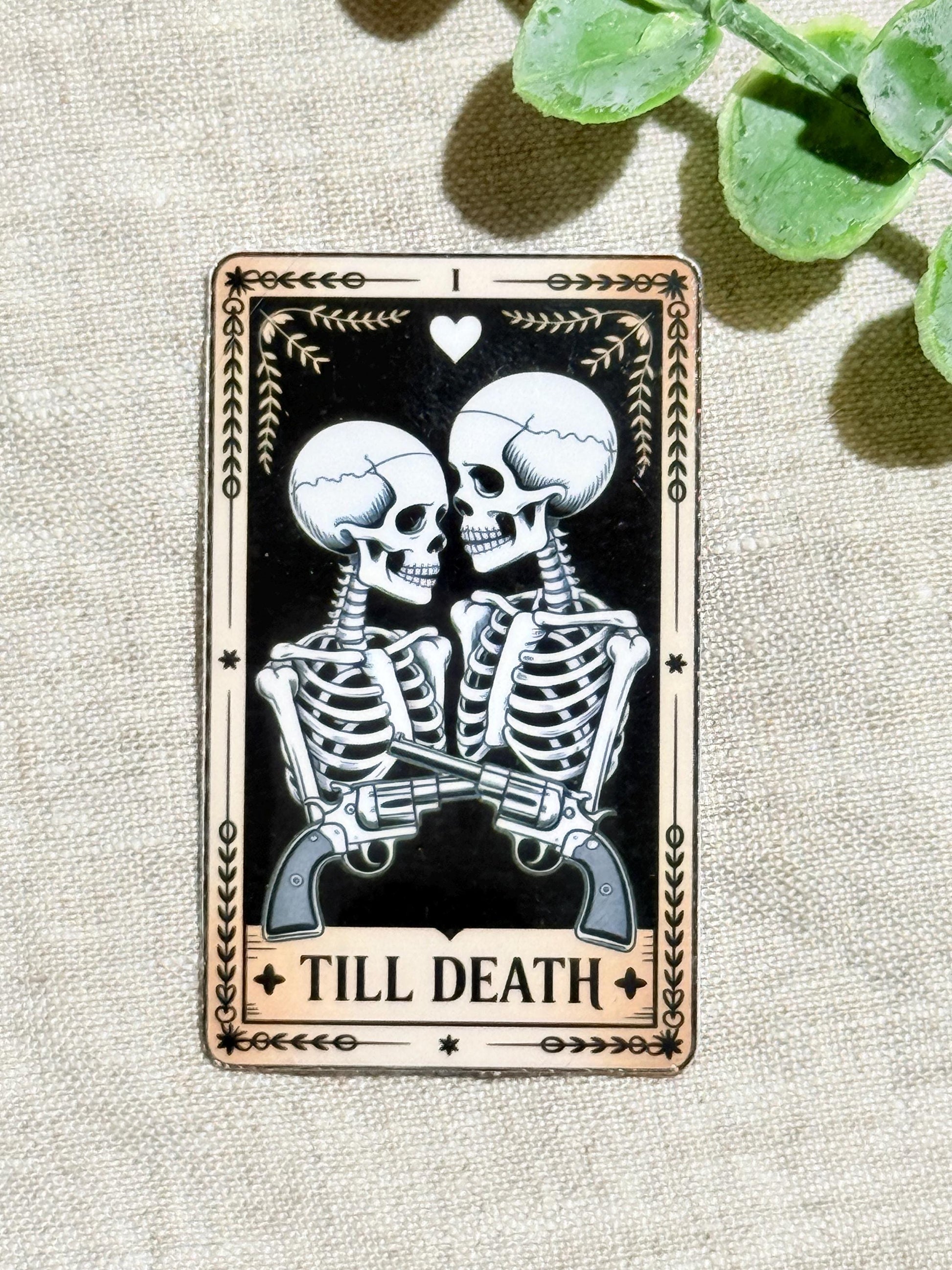 Gothic Skeleton Couple Tarot Sticker Set: Dark Romance Vinyl Decals __etsy:8109840292