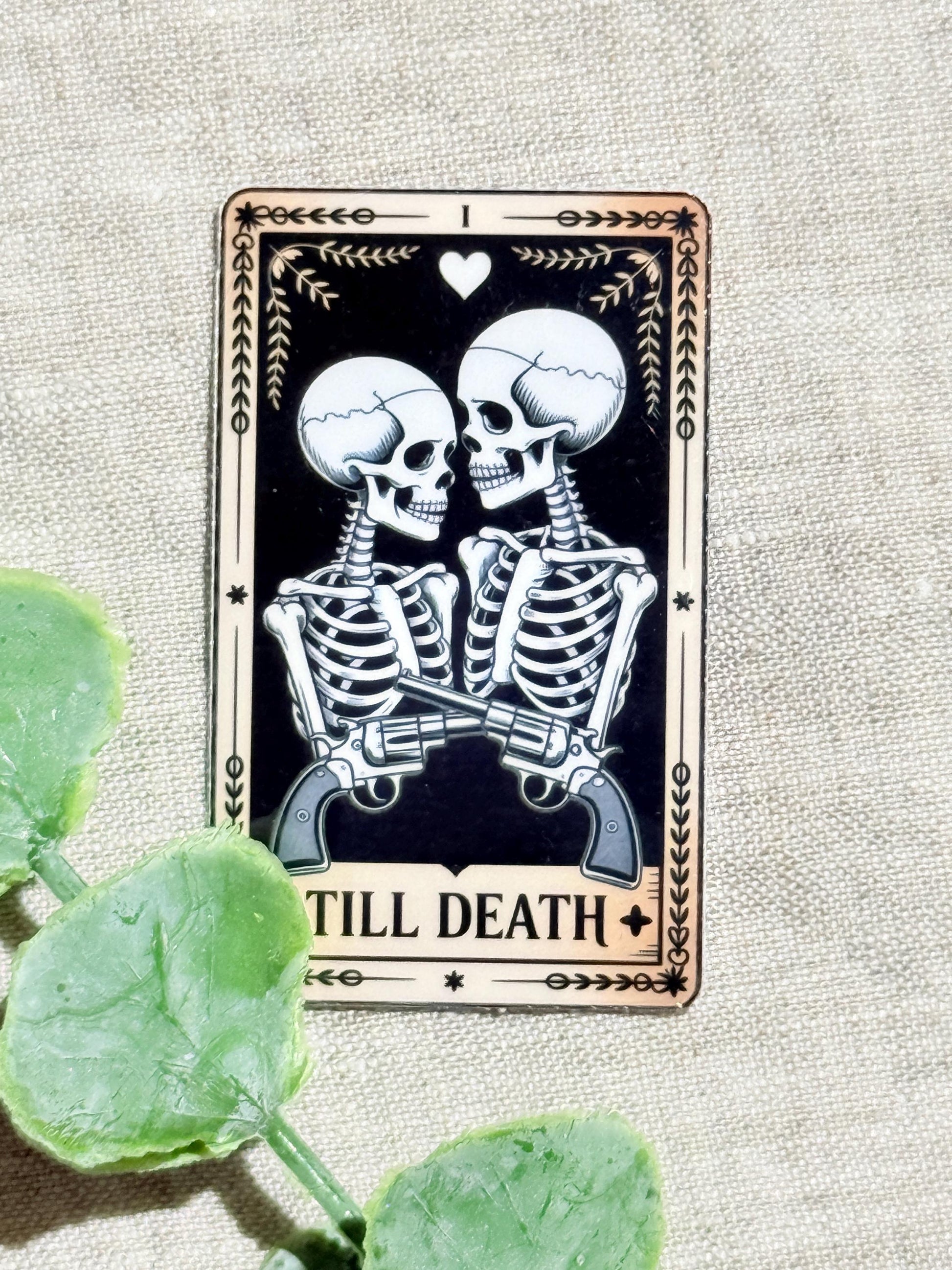 Gothic Skeleton Couple Tarot Sticker Set: Dark Romance Vinyl Decals __etsy:8109840266