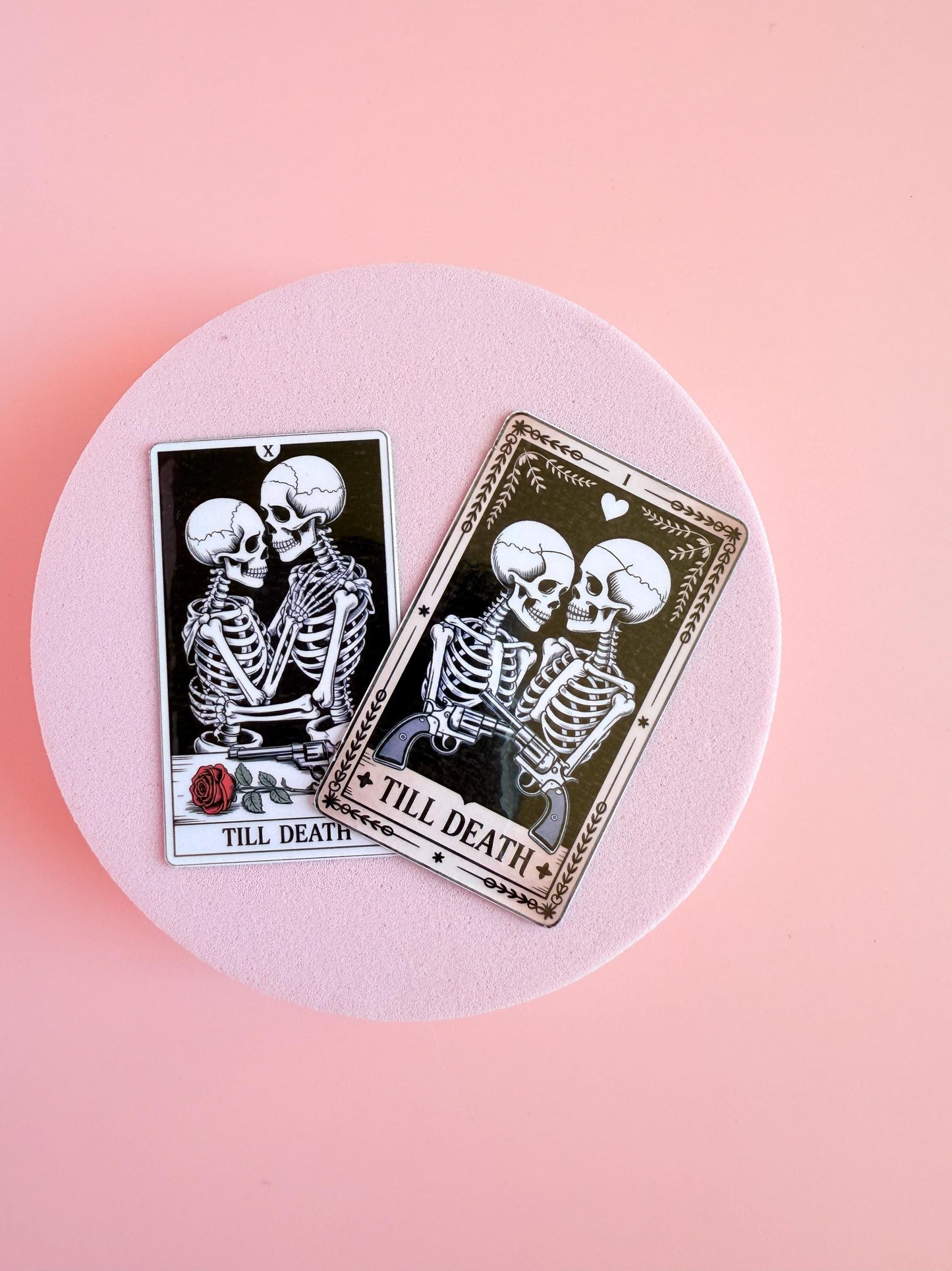 Gothic Skeleton Couple Tarot Sticker Set: Dark Romance Vinyl Decals __etsy:6954734065