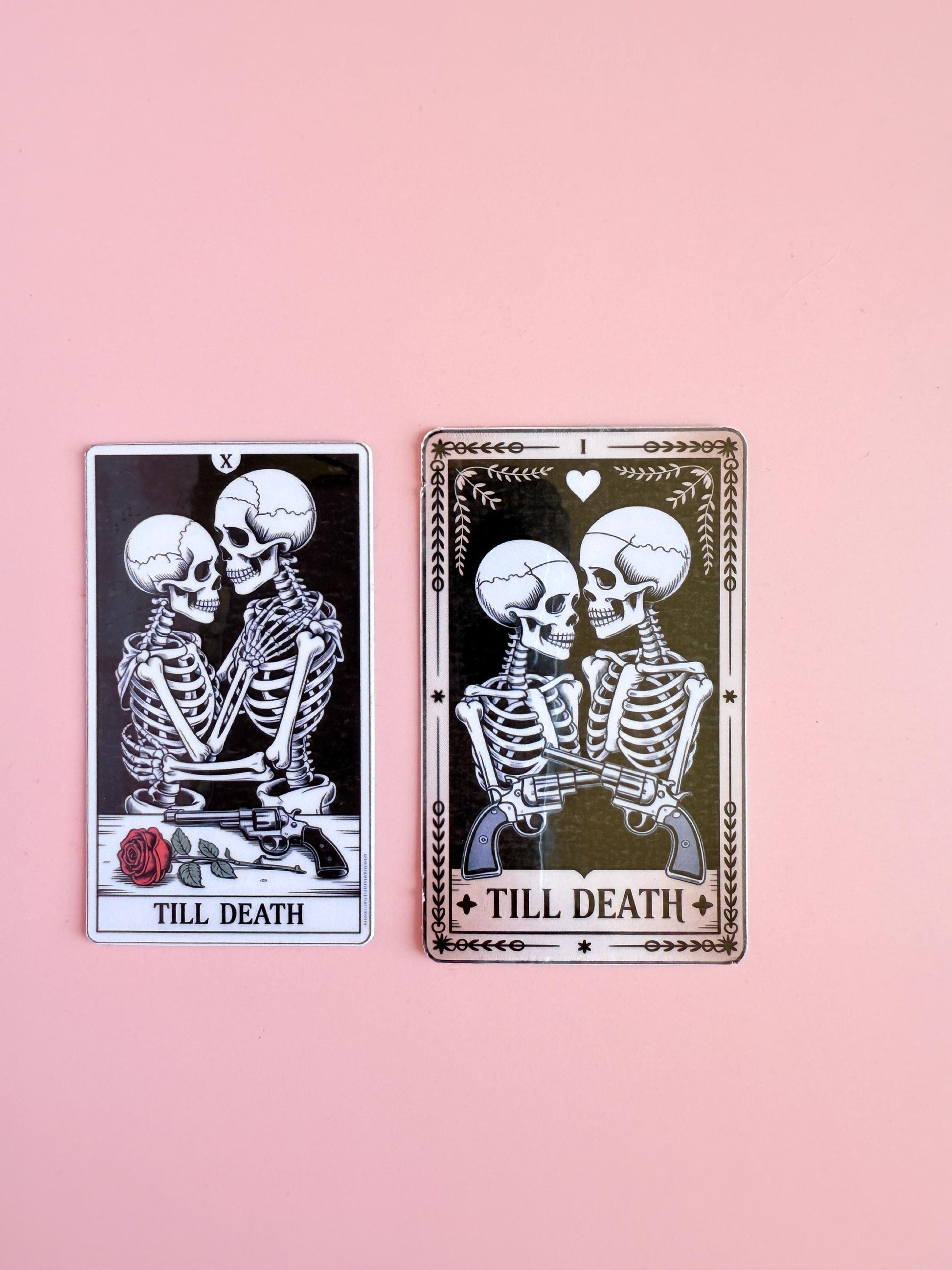 Gothic Skeleton Couple Tarot Sticker Set: Dark Romance Vinyl Decals __etsy:6906759234